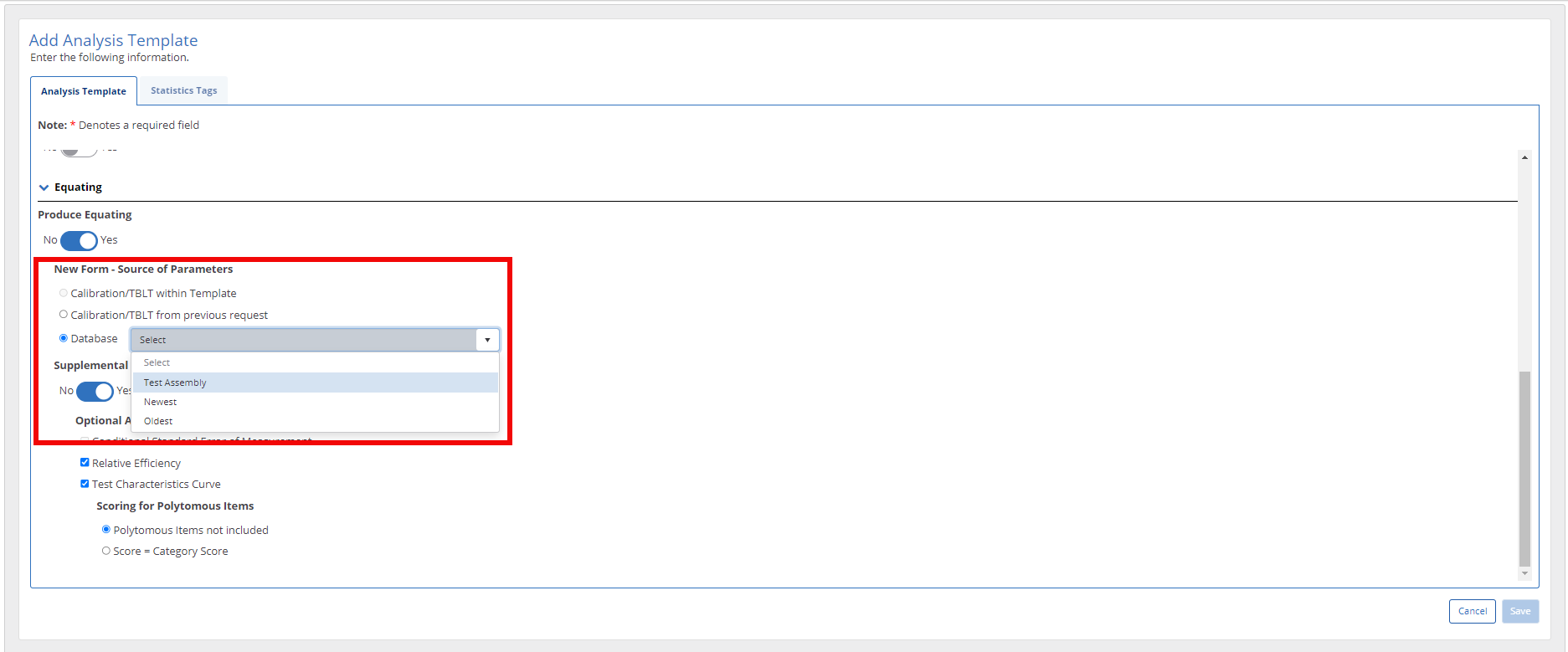 Equating Template - Calibration/TBLT not being produced within